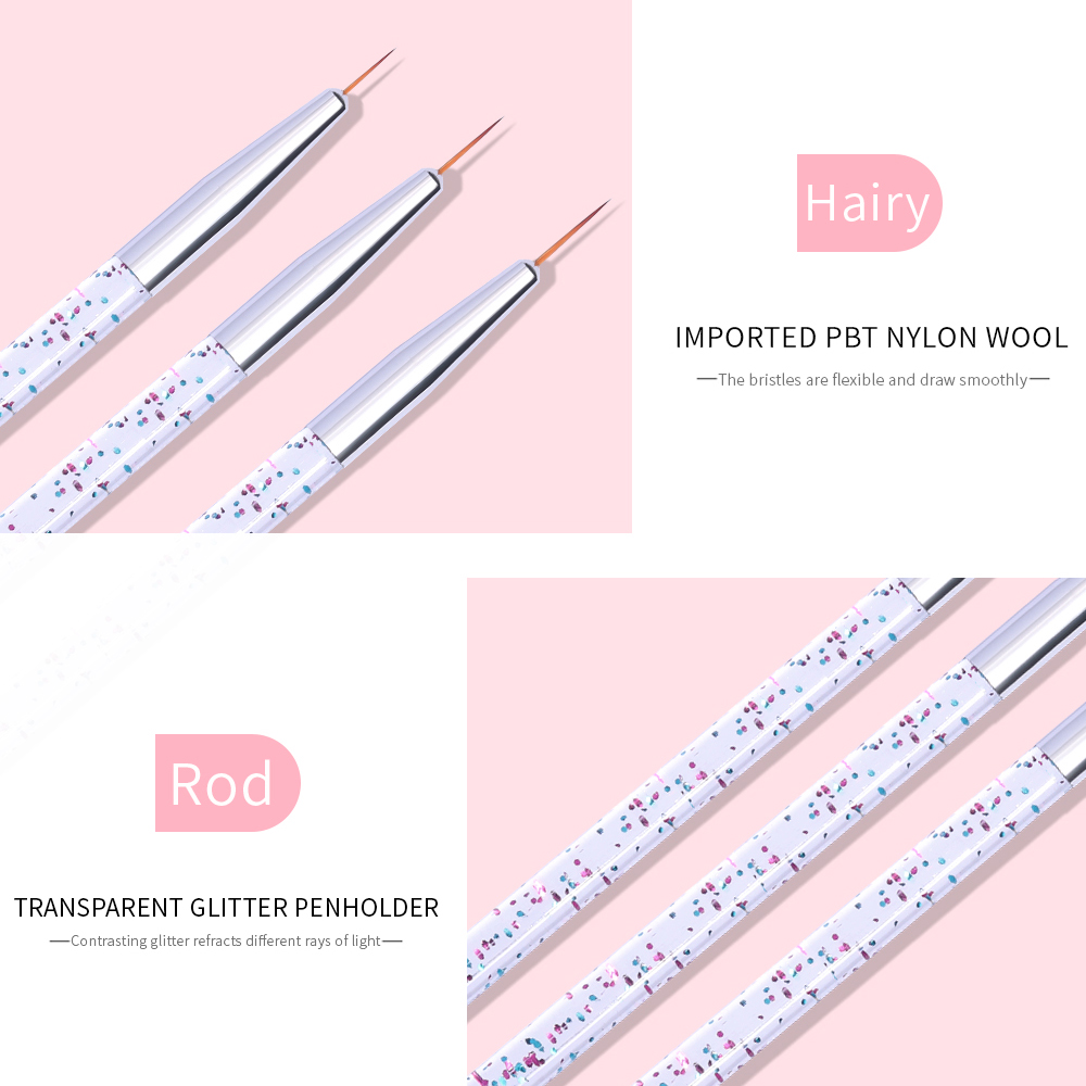 LINMANDA 3Pcs Nail Art Pen Set - Detailing Brush Set 评论和价格